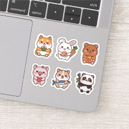 Conjunto adorable de pegatina animal kawaii