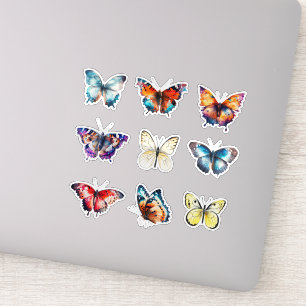 Conjunto Colorido de 9 Pegatinas de Mariposas