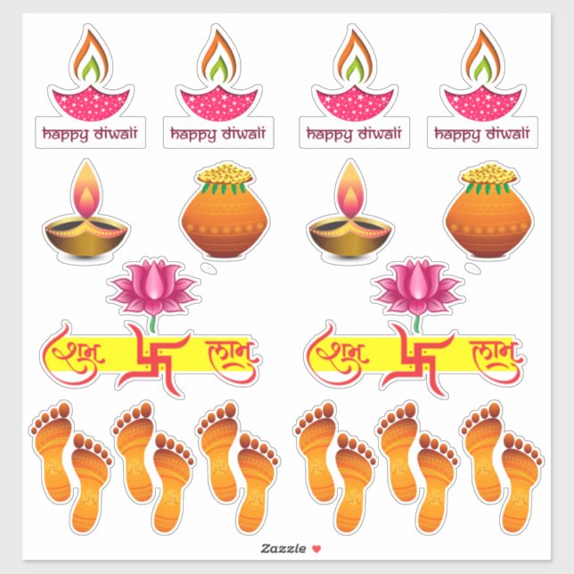 Conjunto combinado de pegatina Diwali (Hoja)