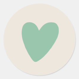 Conjunto de 20 Pegatinas redondos de corazón verde