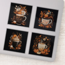 Conjunto de 4 Pegatinas de vinilo de latte picados