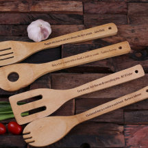 Conjunto de 4 utensilios de cocina de madera de ba