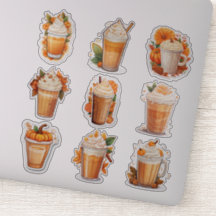 Conjunto de 9 Pegatinas de vinilo de latte picados