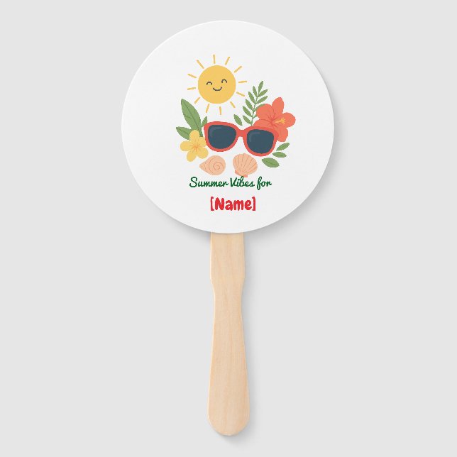 Conjunto de abanico de verano personalizado | Sol  (Anverso)
