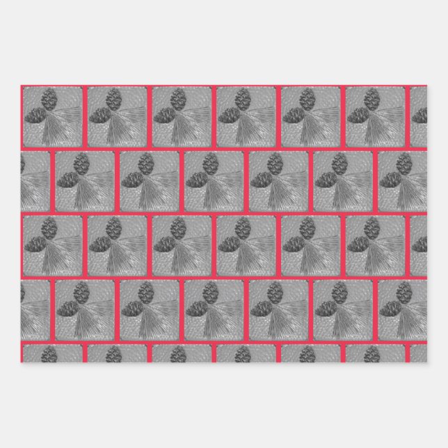 Conjunto de ajuste de regalo de 3 hojas Pineconas  (Anverso 3)