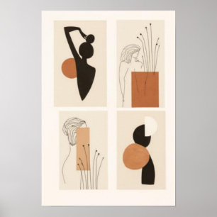 Conjunto de Arte Abstracto Femenino para Pared M