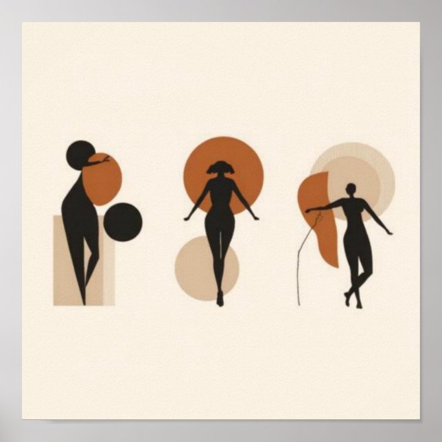 Conjunto de Arte de Línea Geométrica Femenina (Frente)