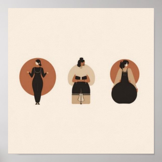 Conjunto de Arte de Línea Geométrica Femenina II (Frente)