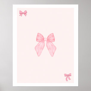 Conjunto de Arte de Pared de Lazos Rosados de Moda