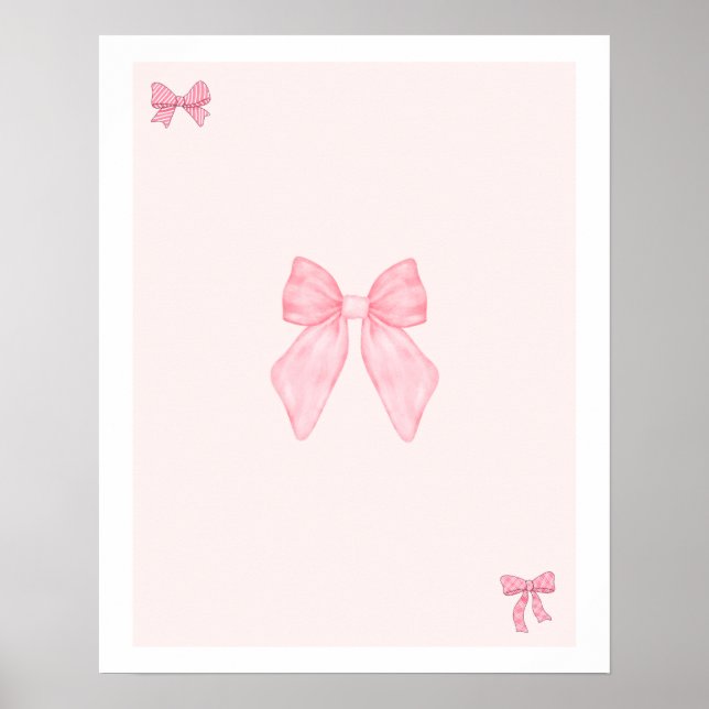 Conjunto de Arte de Pared de Lazos Rosados de Moda (Frente)