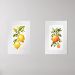 Conjunto de dos impresiones de color de agua de ar