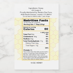 Conjunto de etiquetas de alimentos de miel