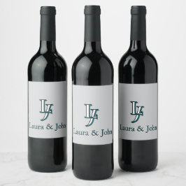 Conjunto de Etiquetas de Amor con Iniciales y Nomb