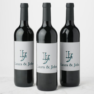 Conjunto de Etiquetas de Amor con Iniciales y Nomb