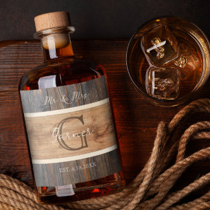 Conjunto de etiquetas de botellas de licor de Boda