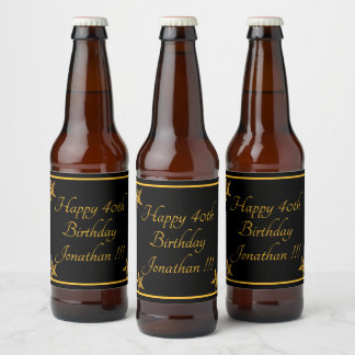 Conjunto de etiquetas de cerveza de cumpleaños ele