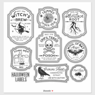 Conjunto de Etiquetas de Poción de Halloween Vinta