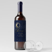 Conjunto de etiquetas de vino de Boda de luna de l