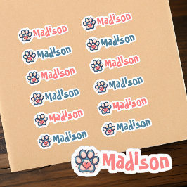 Conjunto de etiquetas personalizadas con nombre de