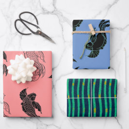 CONJUNTO DE HOJA PLANA DE PAPEL DE PESCADO JAPONÉS