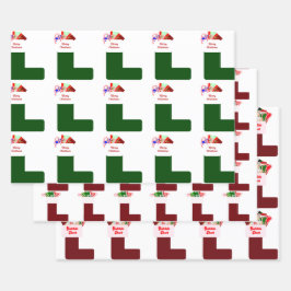 Conjunto de hojas de papel de ajuste de navidades