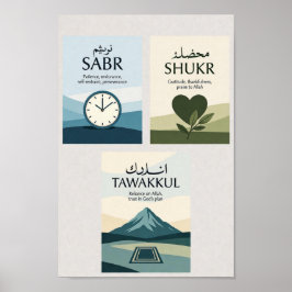 Conjunto de impresión Sabr Shukr Tawakkul