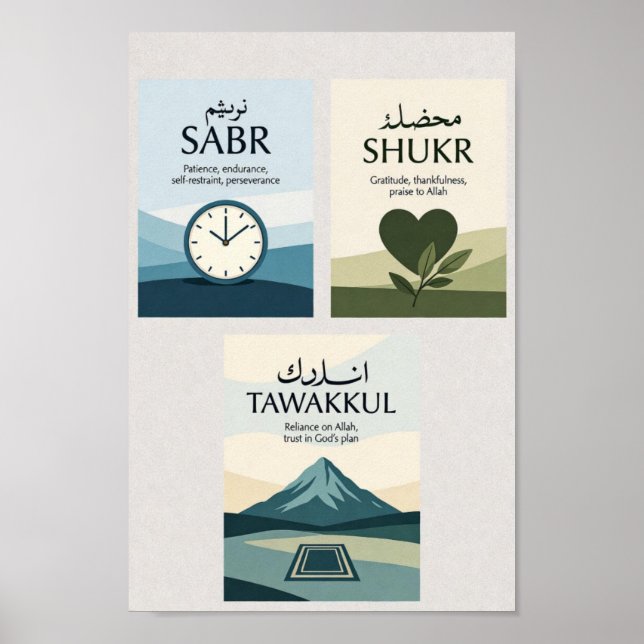 Conjunto de impresión Sabr Shukr Tawakkul (Frente)