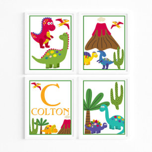 Conjunto de Impresiones de Arte de Dinosaurios Per
