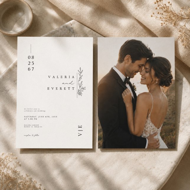 Conjunto de Invitación de Boda Botánico Elegante. (Subido por el creador)