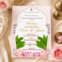 Conjunto de Invitación de Boda del Templo del Loto