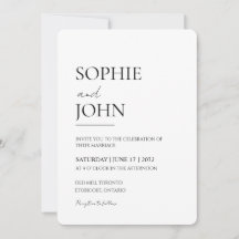 Conjunto de Invitación de Boda Minimalista con Cód
