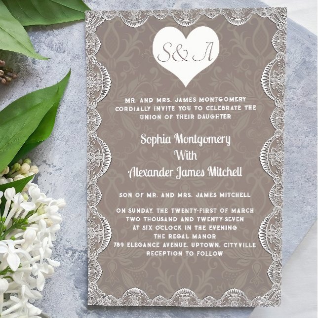 Conjunto de Invitación de Boda Monograma Código QR (sample wedding invitations, wedding invitation qr code download, wedding invitation qr code app)