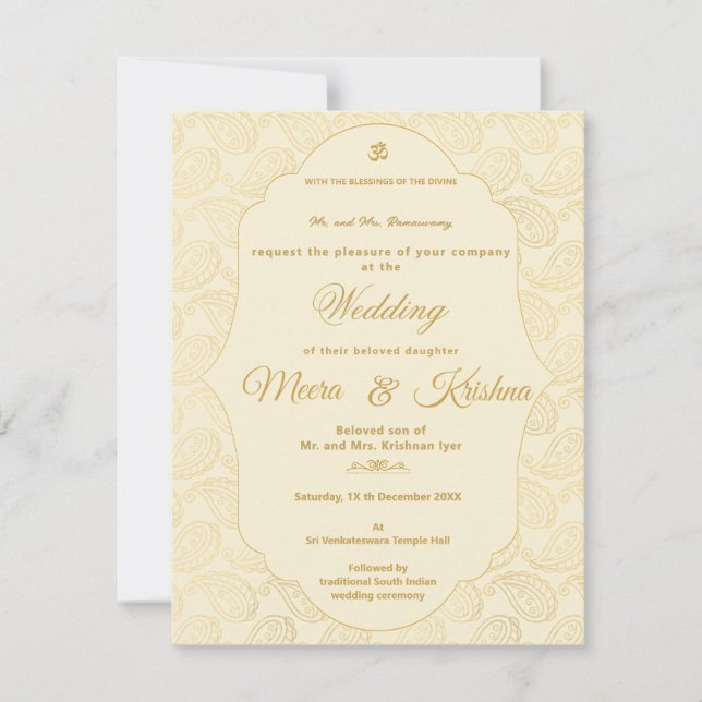 Conjunto de Invitación de Boda para Templo del Sur (Anverso)