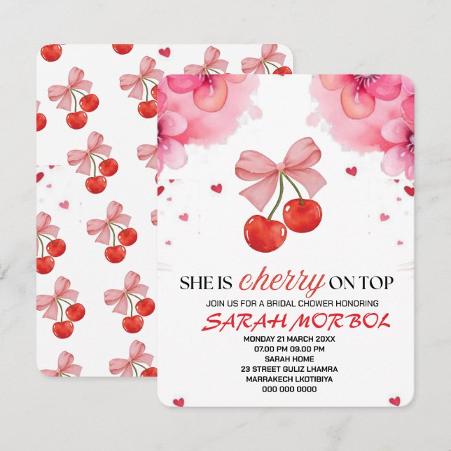 Conjunto de Invitación de Despedida de Soltera Che (Anverso / Reverso)