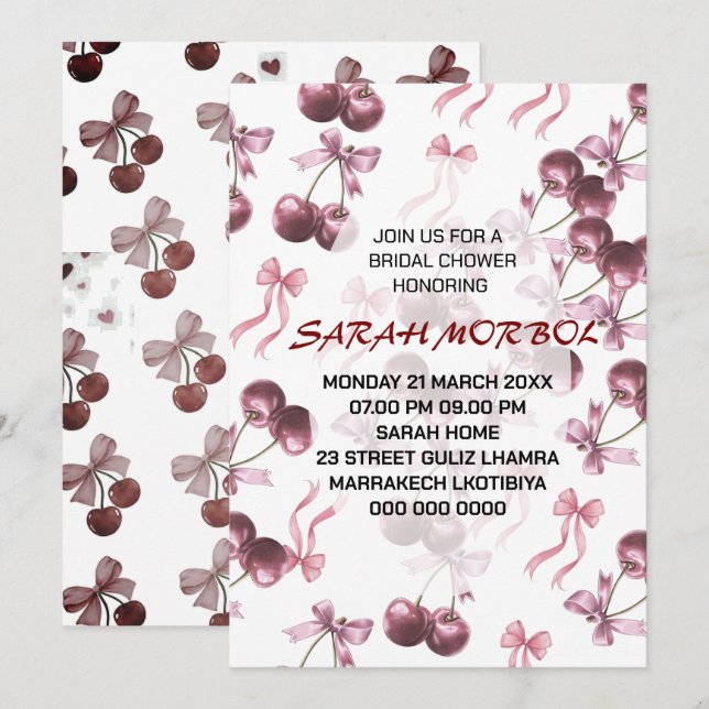 Conjunto de Invitación de Despedida de Soltera Che (Anverso / Reverso)
