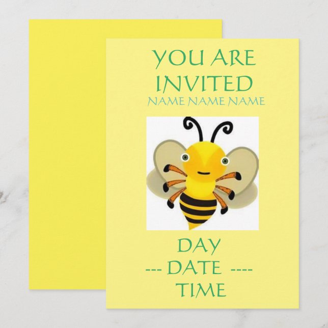 conjunto de invitaciones de cumpleaños para niños (Anverso / Reverso)