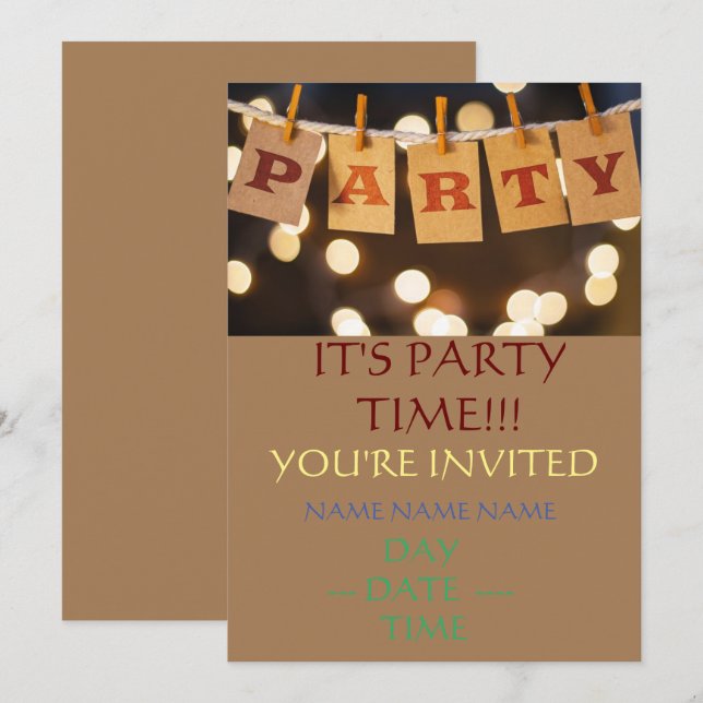 conjunto de invitaciones de cumpleaños para niños (Anverso / Reverso)