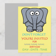 conjunto de invitaciones de cumpleaños para niños