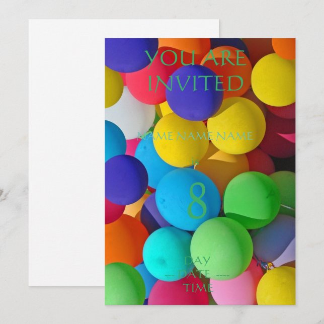 conjunto de invitaciones de cumpleaños para niños (Anverso / Reverso)