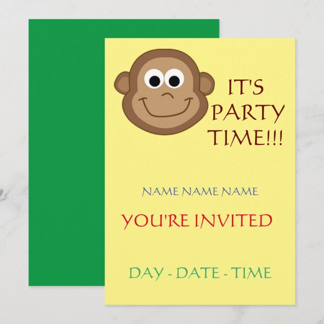 conjunto de invitaciones de cumpleaños para niños (Anverso / Reverso)