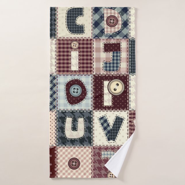 Conjunto de letras de alfabetos en estilo de mosai (Toalla de baño)