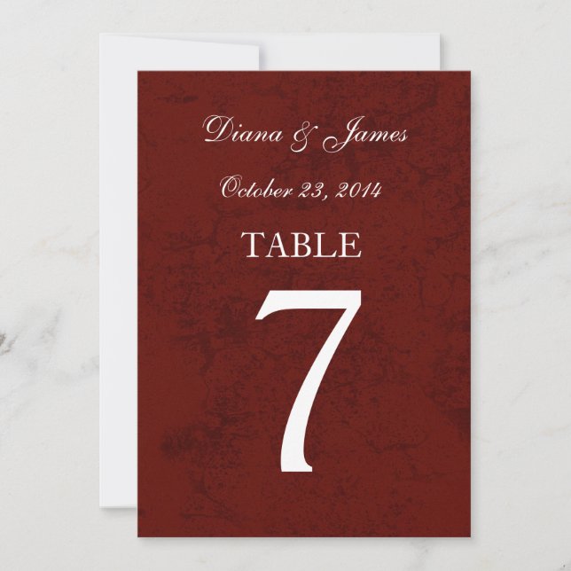 Conjunto de números de mesa de boda con damasco gr (Anverso)