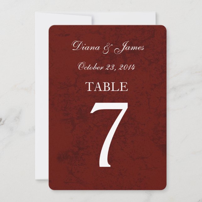 Conjunto de números de mesa de boda con damasco gr (Anverso)