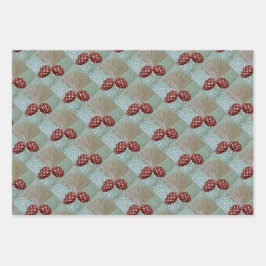 Conjunto de papel de ajuste de 3 hojas Pineconas