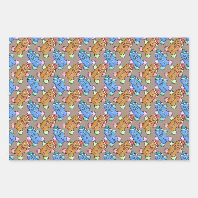 Conjunto de papel de ajuste de cookie de navidades (Anverso)