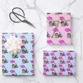 Conjunto de papel de ajuste de diseño de sirena