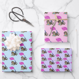 Conjunto de papel de ajuste de diseño de sirena