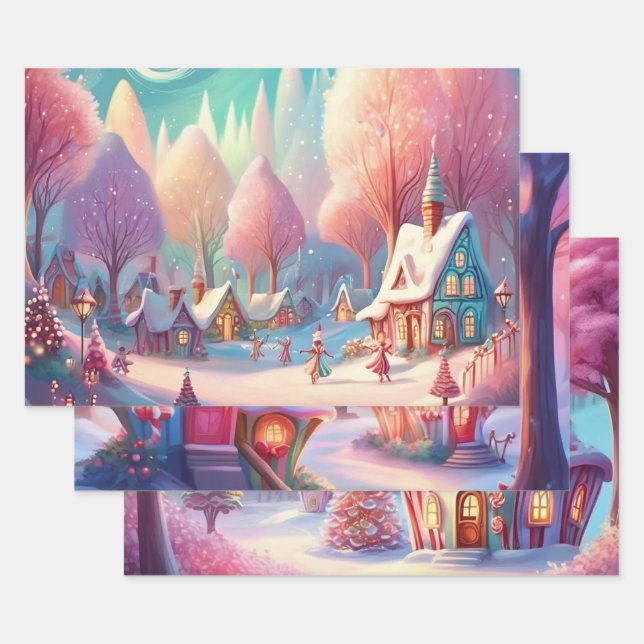 Conjunto de papel de ajuste de navidades de 3 (Set)