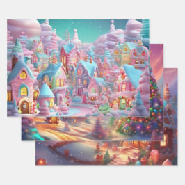 Conjunto de papel de ajuste de navidades de 3