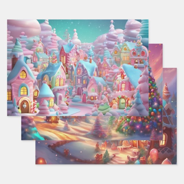 Conjunto de papel de ajuste de navidades de 3 (Set)